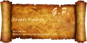 Grath Patrik névjegykártya